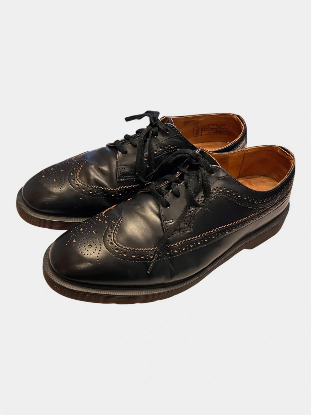 DR. MARTENS 3989 Black Leather Wingtip Brogue Oxford Shoes Men’s US 11